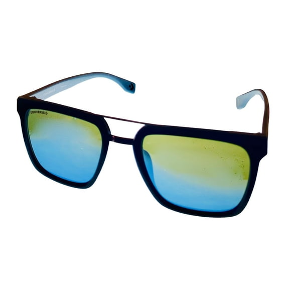 Converse Black Mens Sunglass Square Plastic, Blue Flash Lens SCO 047 042Z