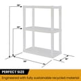 thumbnail image 2 of Hyper Tough Plastic Storage Shelf 3-Tier 39"H x 14"D x 30"W 2-Pack White-300 lb Total Capacity, 2 of 8