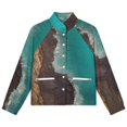 thumbnail image 4 of Jackets for Women Winter Coat Jackets Flannel Stand Collar Jacket(Coastal Contrast Art Print,Size:S-4XL), 4 of 7