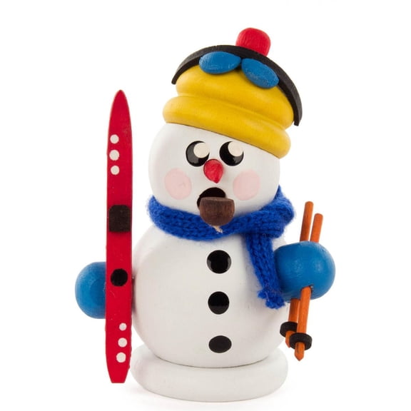 3.25" Dregeno Snowman Skier Christmas Incense Burner