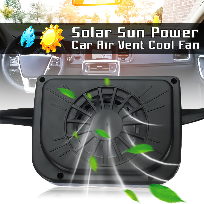 MqbY Solar Power Car Auto Air Vent Cool Fan Cooler Ventilation System Radiator Fan Exhaust Heat Fan Automobile Fan with Rubber