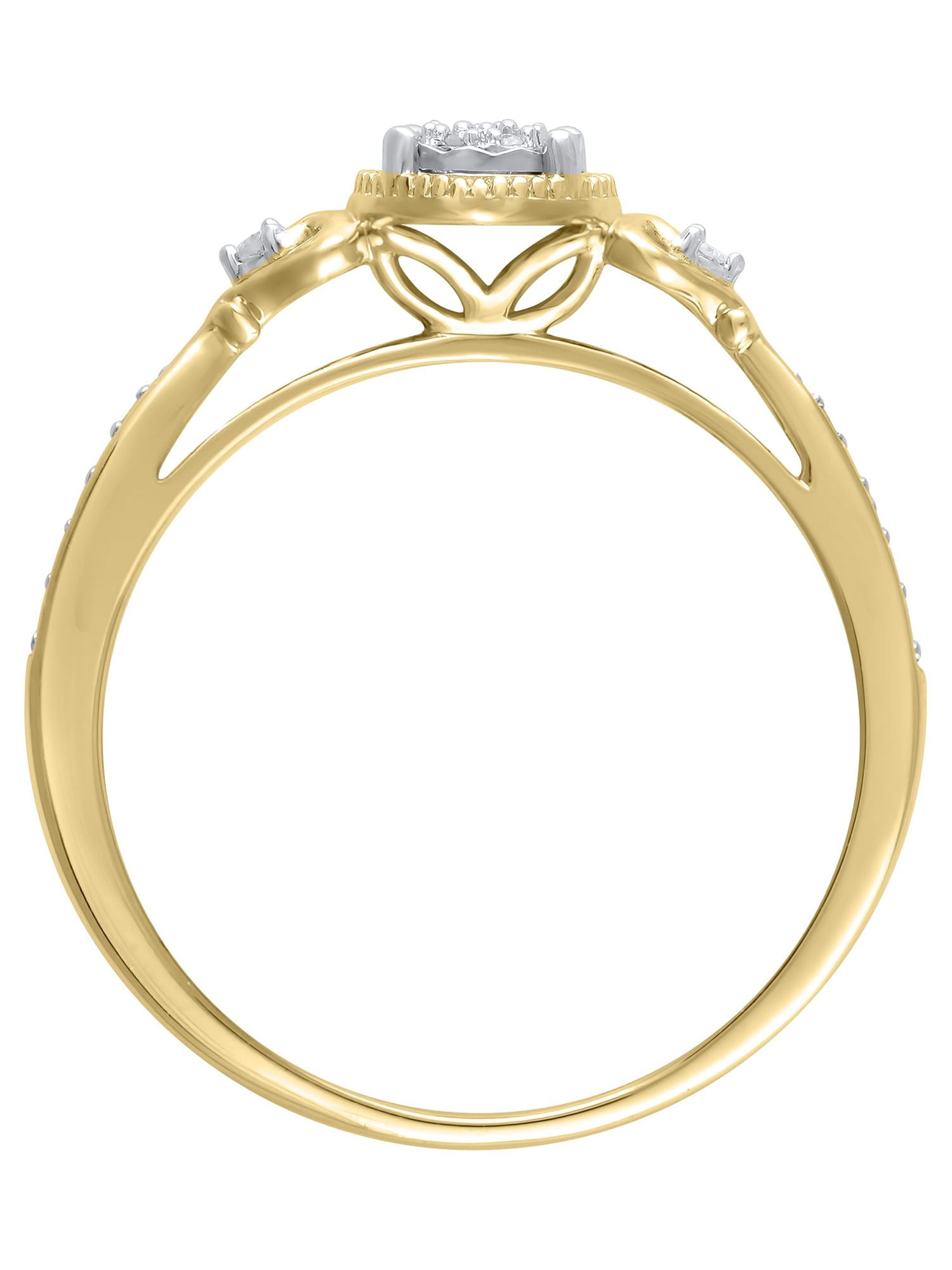 1/20 Cttw Hold My Hand Natural White Diamond Promise Women's Ring in 10K Yellow Gold