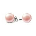thumbnail image 2 of Bling Jewelry Womens Set of 3 White Black Pink Simulated Pearl Stud Ball Earrings Sterling Silver 8MM, 2 of 7