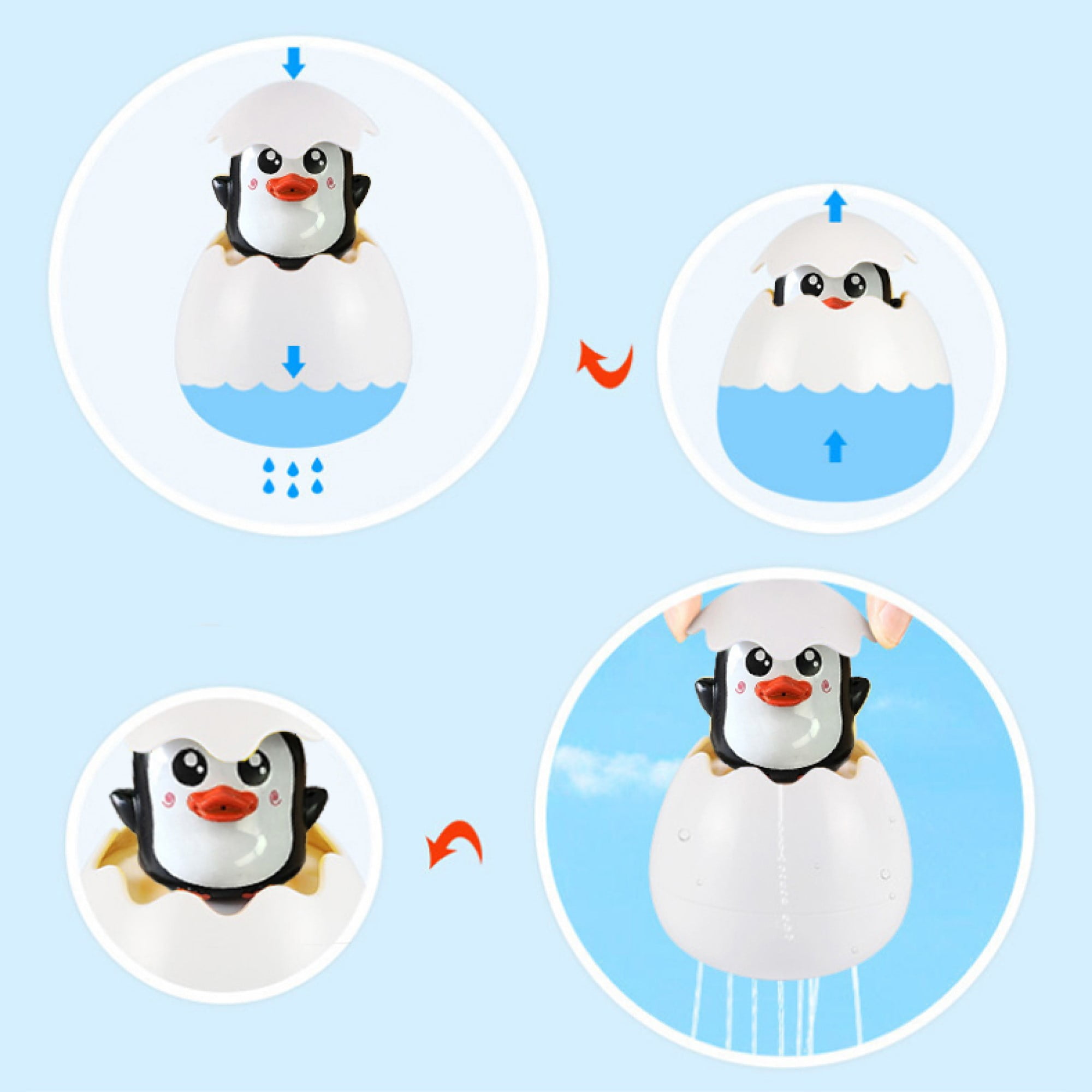 Happy & Sweet Personalized Hooded Baby Towel Organic Bamboo Baby Shower Gift Boy Girl Penguin Toy