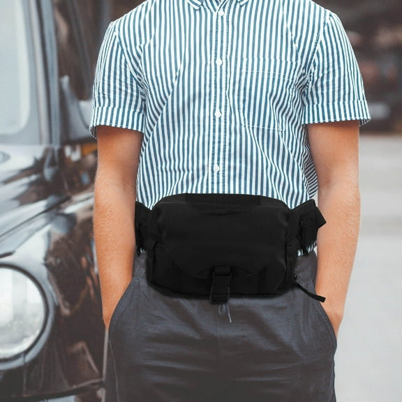 FRCOLOR  Outdoor Sports Waist Bag Motorcycle Waterproof Travel Black