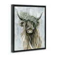 thumbnail image 4 of Stupell Industries Floral Crowned Bovine Animals Painting Black Floater Framed Canvas Art Print Wall Art, 25 x 31, 4 of 10