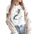 thumbnail image 2 of NAMTYQX Women's T-Shirts Short Sleeve Crewneck Lightweight Cute Loose Patterned Plus Size Muster Soft Tops for Women 2025 Light Gray Size L, 2 of 5