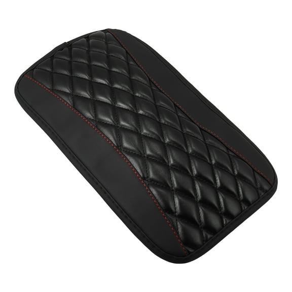 Unique Bargains 12.80"x7.28" Universal Vehicle Center Console Lid Armrest Cushion Seat Box Cover Pad PU Leather Black