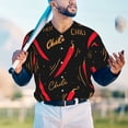 thumbnail image 6 of Daiia Hot Chili Mens Baseball Jersey Button Down Shirts Short Sleeve Sports Uniforms-4X-Large, 6 of 9