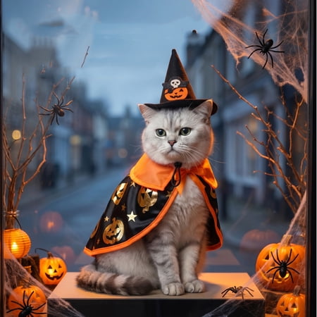 Kiddiway Halloween Cute Funny Pet Costume - Outfit for Small Dogs and Cats, Perfect for Halloween Party Decorations and Cat Dress Up