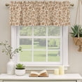 thumbnail image 2 of Brown Floral Curtain Valances for Windows, Kitchen Valance Window Treatments Panel 2 Pack, Vintage Rustic Flowers Botanical Spring Rod Pocket Short Curtains for Bathroom Bedroom 54 x 18 Inch, 2 of 8