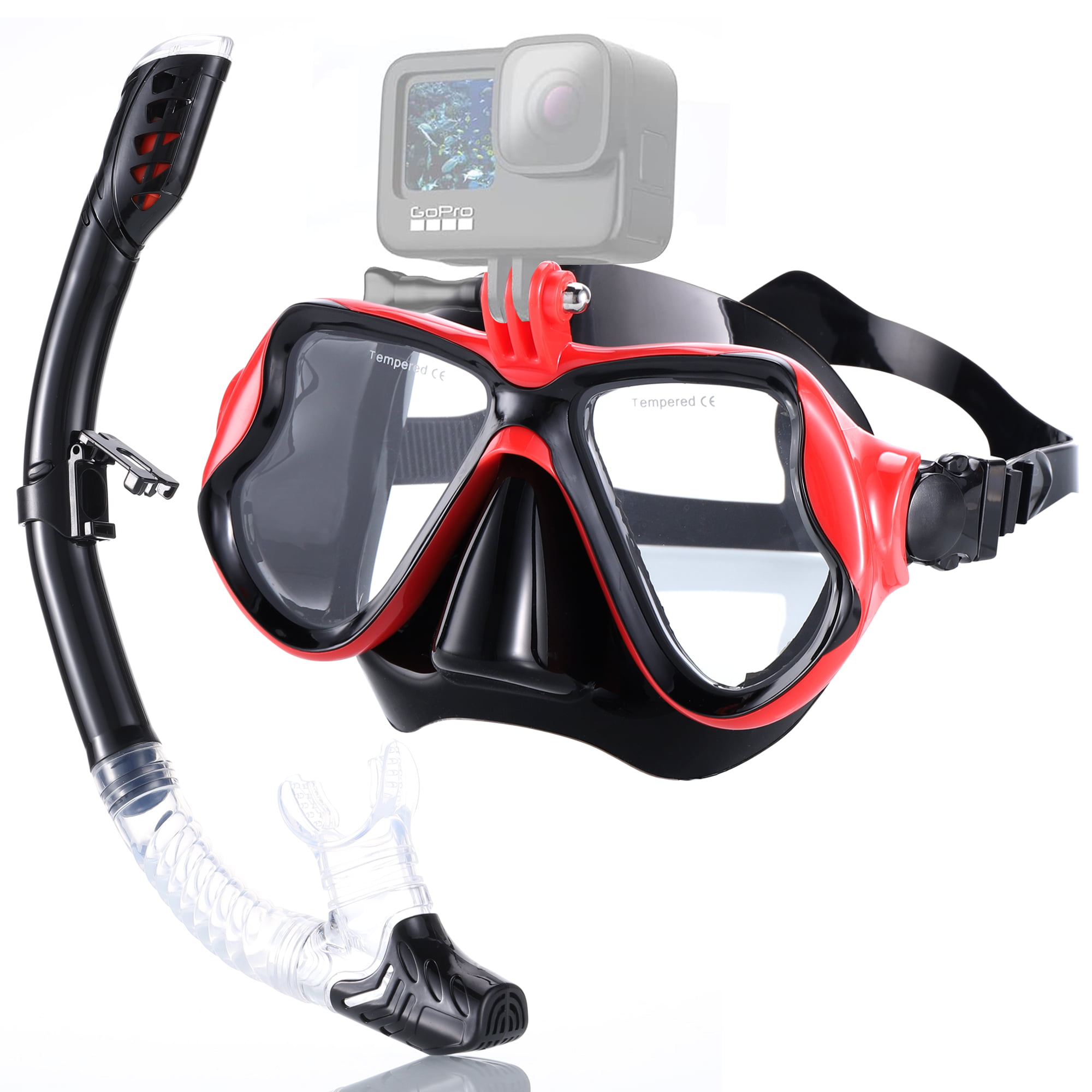 Anti-Fog Swimming Diving Full Face Mask Snorkel Scuba GoPro Dry Anti-Leak Mask 
