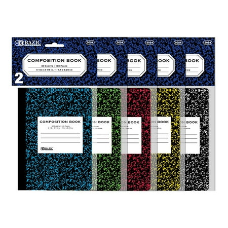 - New 402118 80 Ct. 4.5 Inch X 3.25 Inch Mini Marble Composition Book 2 / Pac (24-Pack) Writing Materials Cheap Wholesale Discount Bulk Stationery Writing Materials River Stones