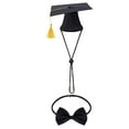 thumbnail image 6 of Pet Graduation Cap with Bow Tie and Yellow Tassel Dog Cat Accessory for Small Animals Photo Prop Holiday Outfit, 6 of 6