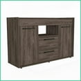 thumbnail image 6 of Dark Walnut Coffee Table with Two Drawers & Double Doors - 49.5'' Top, Space-Saving Storage for Living Room, 6 of 7