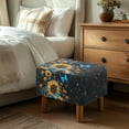thumbnail image 3 of Xoenoiee Sunflower Butterfly Print Ottoman Cover, Washable Rectangle Slipcover Soft Fabric Storage Ottoman Cover Stretchable Footstool Slipcover Foot Stool Cover with Elastic Bottom, L, 3 of 7