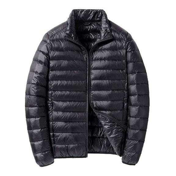 JIKNTTR Mens Lightweight Packable Puffer Jacket Lightweight Puffer Down Jacket Stand Collar Thin Coats Trendy Warm Quilted Jackets Travel Warm Puffy Winter Jacket Coat