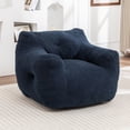 thumbnail image 3 of GARITIN Bean Bag Chair, Teddy Faux Fur High-Density Foam, 37inx 35in x 31.1in, Dark Blue, 3 of 11
