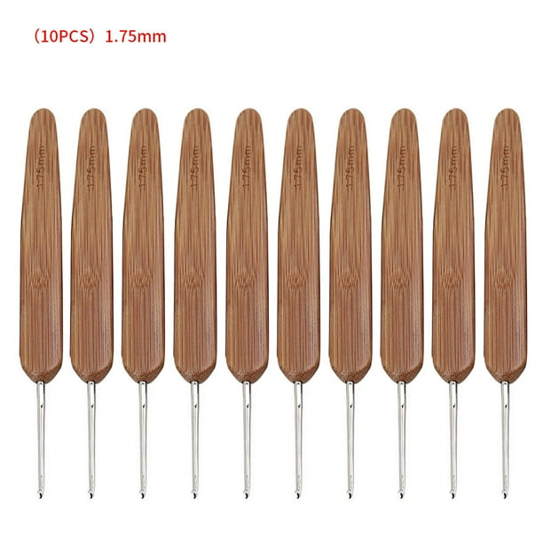 Bearachild 10 Uds ganchos de ganchillo mango de bambú alúmina ganchos de ganchillo juego de agujas de tejer 2,5-6mm ganchillo para tejer herramienta de Decoración del hogar 1 cabeza 1.75mm Bearachild HA006418-06