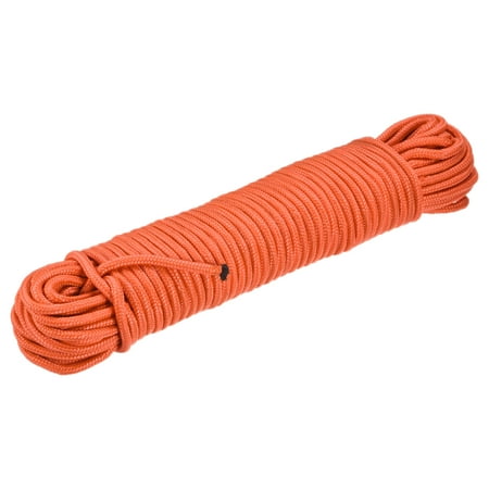 

Uxcell Polypropylene Rope Braid Cord 25M/82ft 1/4 Orange for Indoor Outdoor Camping Clothes Line