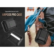 Airpods Pro 2/Pro Case Lock with Cleaner kit&Replacement Ear Tips(S/M/L), Rugged AirPod Pro 2nd/1st Generation Protective Cover for iPod Pro Gen 2023/2022/2019 with Keychain, Black