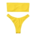 thumbnail image 7 of XIYON Women's Bikini Sets Women Two Piece Solid Color Swimwear Split Bikini Swimsuit Beachwear Padded Summer Beach Vacation Bathing Suits, 7 of 7