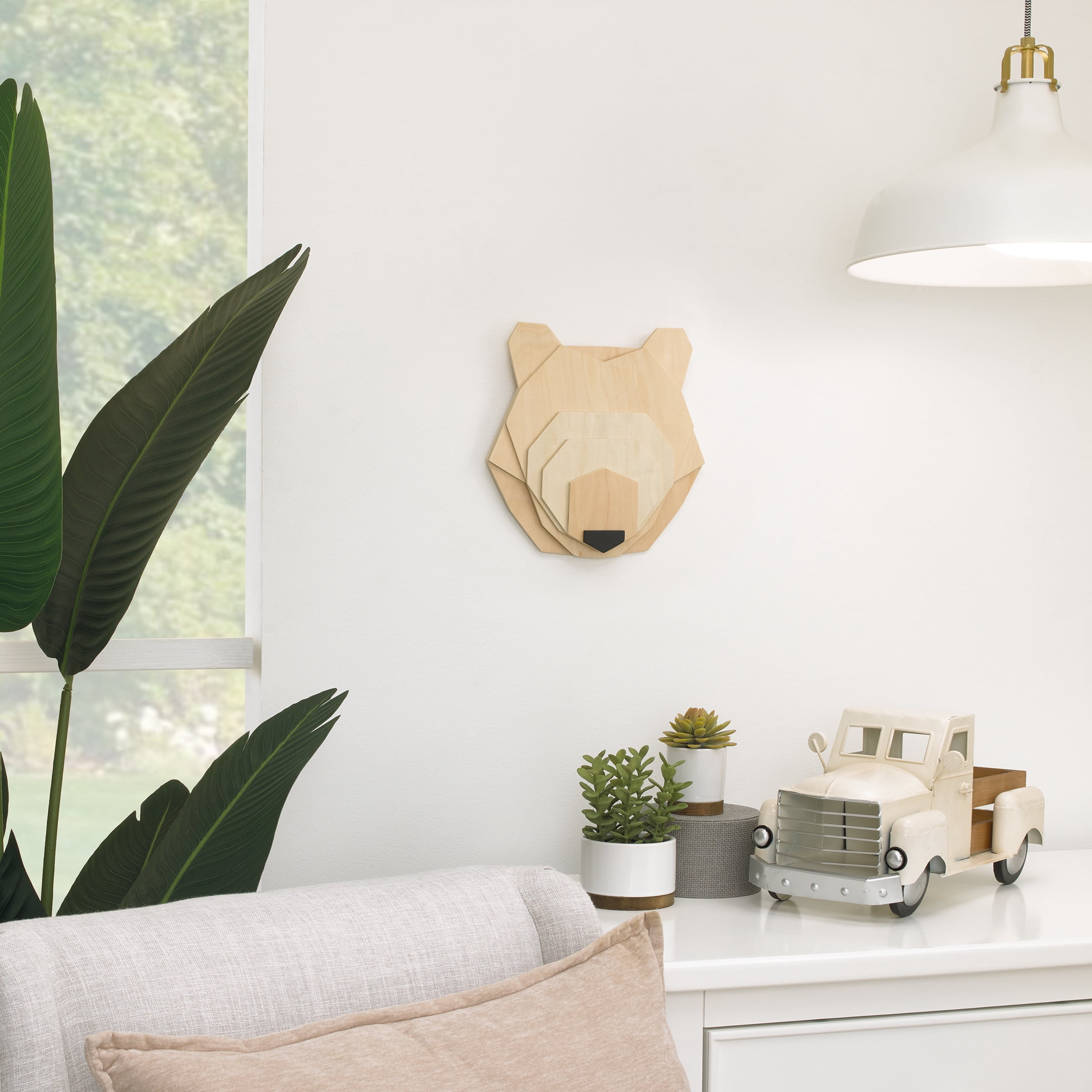 Little Love by NoJo Bear Head Layered Natural Wood Wall Décor