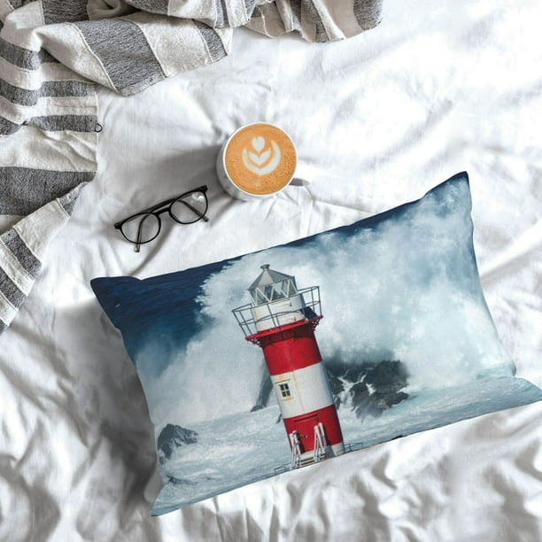 Fotbe Circular Lighthouse Funda de Almohada Decorativa Estilo