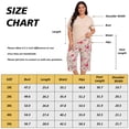 thumbnail image 6 of UNEEI Plus Size Pajamas Set for Women,2 Piece Loungewear Set Floral Sleepwear for Spring Summer Fall,Soft Lightweigh V Neck Short Sleeve Top and Capri Pants, 3XL Brown, 6 of 8