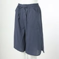 thumbnail image 4 of vigerkar Women's Linen Summer Shorts Casual Bermuda Wide Leg Mid Length High Waisted Drawstring Quick Dry Short with Pocket Navy, S, 4 of 9