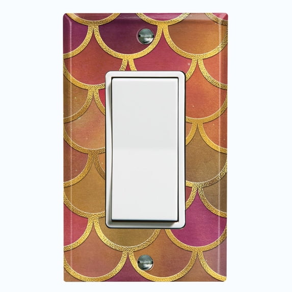 Metal Light Switch Plate Outlet Cover Mermaid Pastel MER006