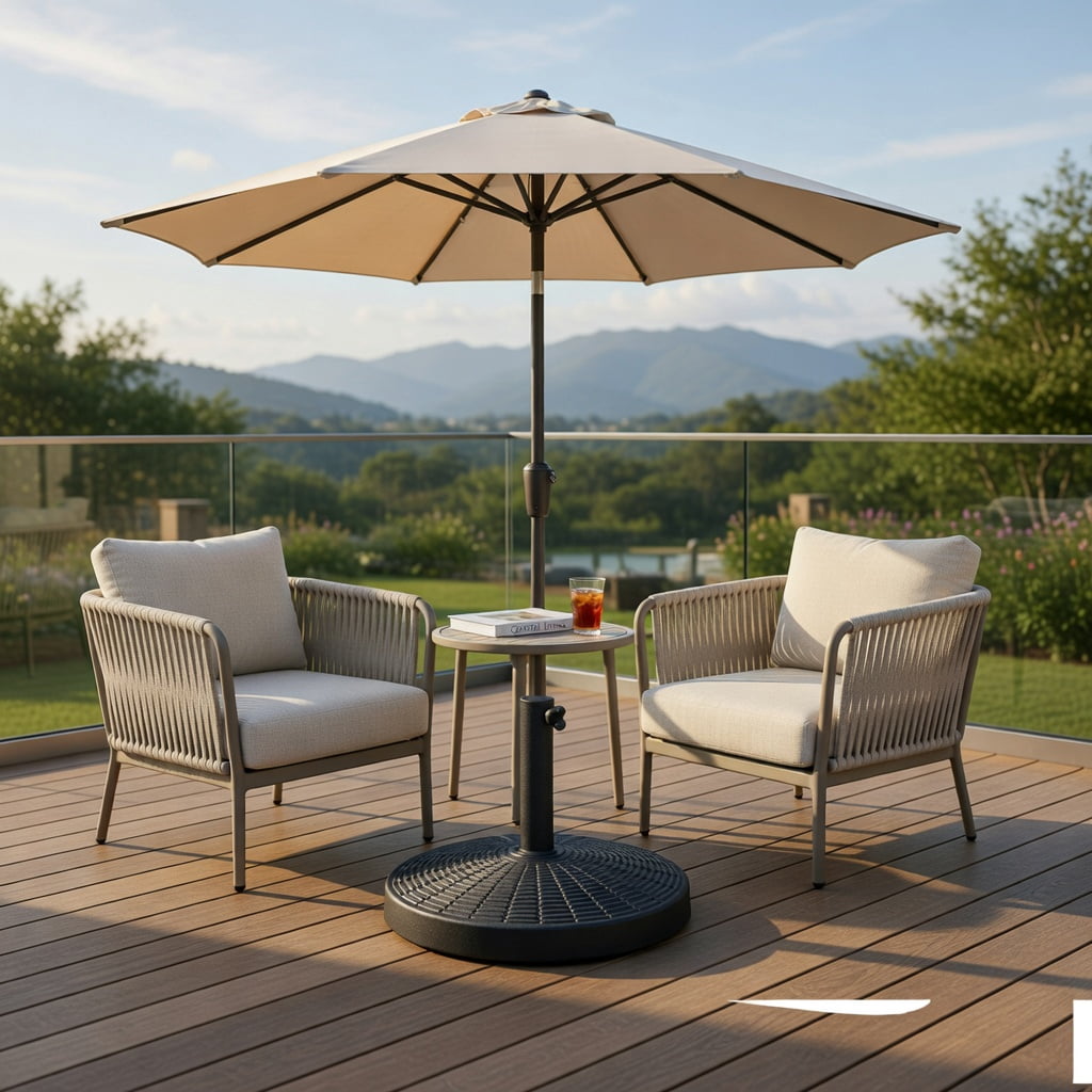 Resenkos Outdoor Umbrella Base,49 LBS Patio Resin Umbrella Base Stand for Outdoor, Black