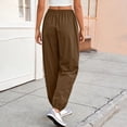 thumbnail image 7 of Kvture Women's Balloon Pants Trendy Casual Elastic Waist Wide Leg Harem Pants Lounge Baggy Pleated Lantern Trousers Coffee Pant XXL, 7 of 7