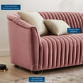 thumbnail image 6 of Modway Announce Modern Performance Velvet Channel Tufted Loveseat in Dusty Rose, 6 of 9