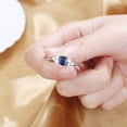 thumbnail image 6 of CILENON Ring Set Four Claws Sapphire Zircon Elegant Rhinestone Ring Sapphire Jewellery Rings Women Fashion Full Diamond Zircon Rings for Women Size 6 10 Chunky Gold Rings Ring for Women (Blue,9), 6 of 6