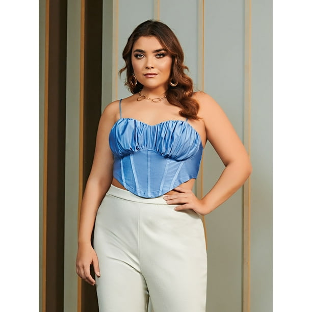 lace trim bandana hem crop cami