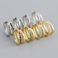 thumbnail image 3 of QQTDFG Women 925 Sterling Silver Double Layered CZ Huggie Hoop Earrings A1131-B - Gold with White Stone, 3 of 6
