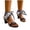 Black, variant on Women's Polka Dot Block Heel Sandals Bow Tie Ankle Strap Cloth Dress Shoes Black White