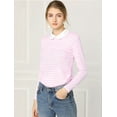 thumbnail image 2 of INSPIRE CHIC Disfraz de Halloween para mujer, manga larga, blusa a rayas en contraste Peter Pan Rosa XS, 2 of 6