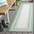thumbnail image 2 of SAFAVIEH Courtyard Ercan Bordered Indoor/Outdoor Runner Rug, Ivory/Green, 2'3" x 8', 2 of 6
