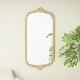 thumbnail image 2 of DecMode 24" x 48" Light Brown Oval Scroll Wall Mirror with Beaded Frame, 2 of 9