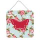 thumbnail image 1 of Impresiones para colgar en la pared Caroline's Treasures BB1033-RS-BU-DS66 Mariposa Shabby Chic Azul Rosas Multicolor, 1 of 1