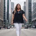 thumbnail image 3 of Agnes Orinda Women's Plus Size Chiffon Top Ruffle Short Sleeves V Neck Double Layered Hem Casual Blouses 4X Black, 3 of 8