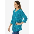 thumbnail image 3 of Woman Within Plus Size Perfect Printed Three-Quarter Sleeve V-Neck Tee, 3 of 5
