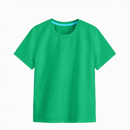 TAmten Toddler Girl Shirts Baby Tshirts Crew Neck Short Sleeve Cotton Soft Tee Summer Tops Girl Clothes Shirts Girls(Green 3-4 Years)