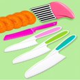 thumbnail image 4 of EIGTHTAIL 5Pcs Kids Knife Set  Kids Safe Cooking Knives  Nylon Kids Kitchen Knife with Crinkle Cutter for Real Cooking & Cutting Fruit  Bread  Lettuce  Type 4, 4 of 5