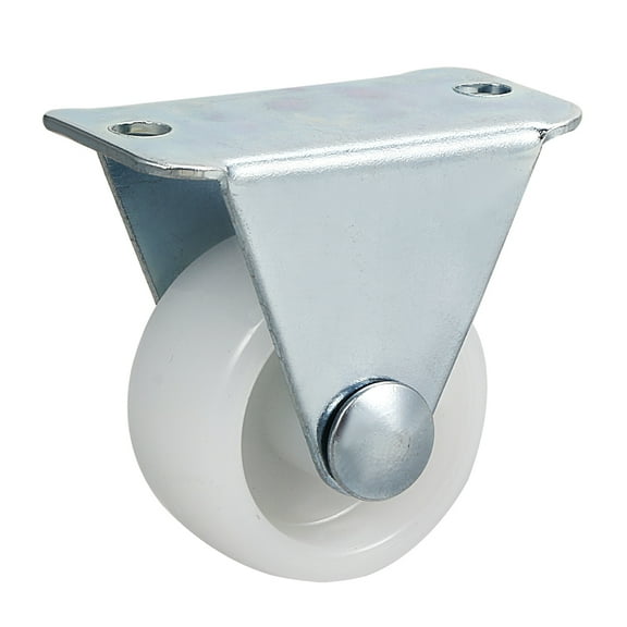 8Pcs 1 Inch Rigid Non-Swivel Casters PP Plastic Wheel Top Plate Mounted White