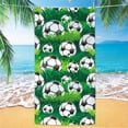 thumbnail image 1 of weibbin Beach Towel Soccer Print Microfiber Quick Dry Absorbent Bath Towel for Pool Beach 55x27 in, 1 of 6