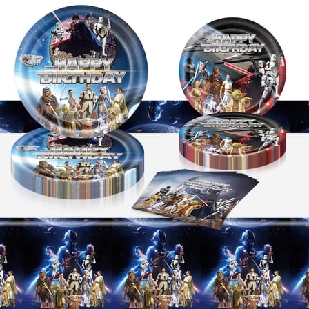 41Pcs Star Tableware Set Birthday Decorations, 20 Plates, 20 Napkins and 1 Tablecloth Star Party Decorations for Birthday Party Supplies