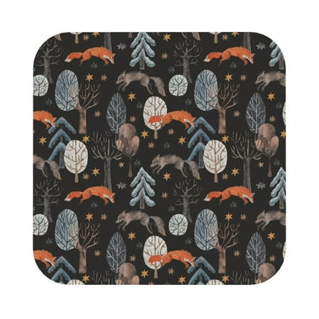 

Matuu Fox In The Forest for Cup Coasters Set of 6 Leather Coasters Desk Coasters for Office Measures 4” x 4” Square